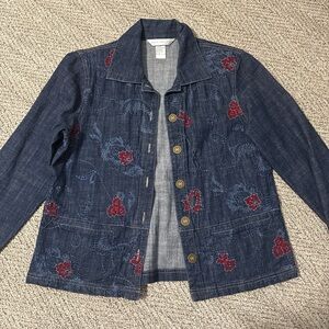 Floral Embroidered Denim Jacket